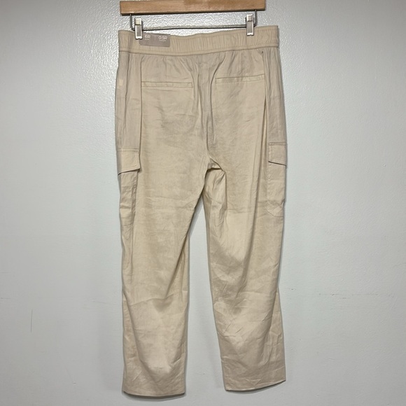 Chicos Boho Beachy Stretch Linen-Blend Tapered Utility Ankle Pants Size 6R NEW - Picture 2 of 5